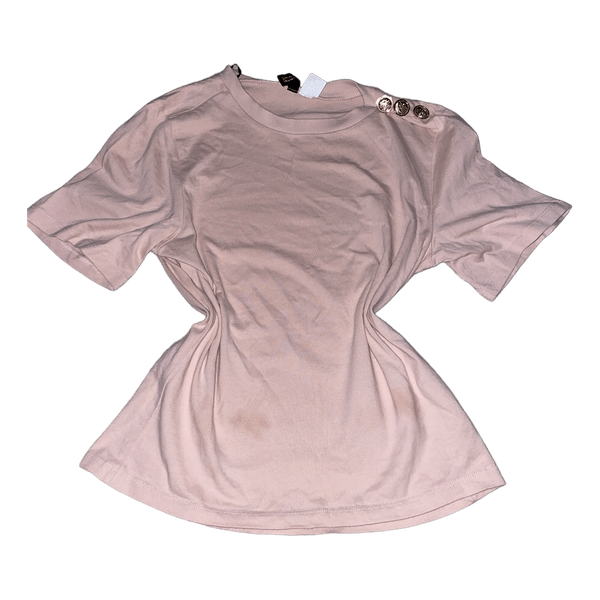 Lyserød t-shirt med knapper