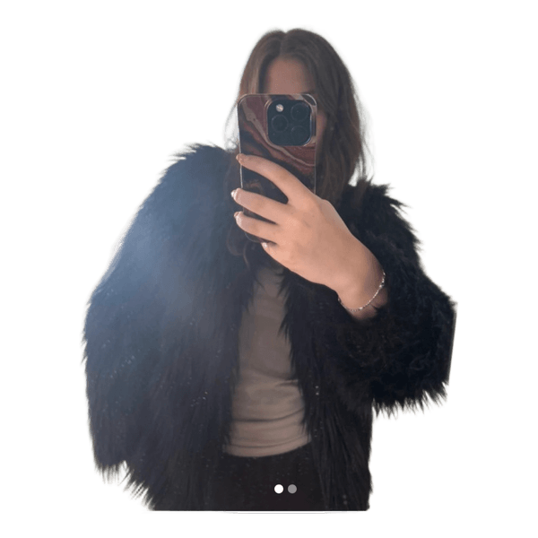 Black faux fur jacket