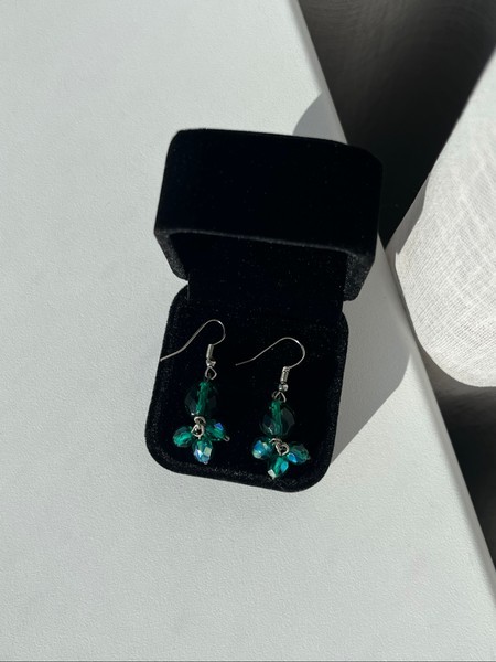 Green beaded earrings