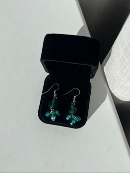 Green beaded earrings