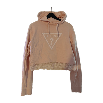 Guess vaaleanpunainen crop huppari 