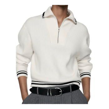 White zip sweater