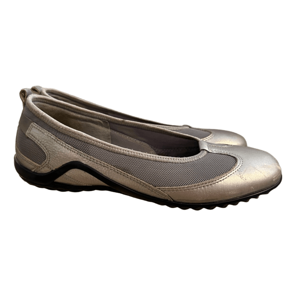 Ecco sølvfarvede ballerinaer