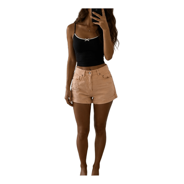 Peach denim shorts