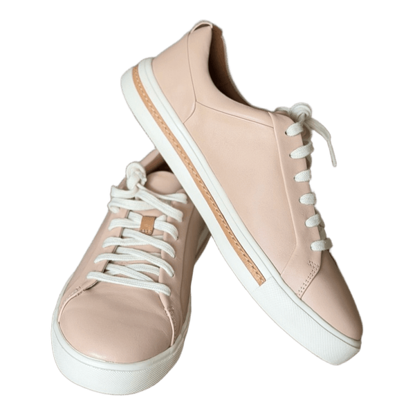 Rosa Clarks sneakers i skinn
