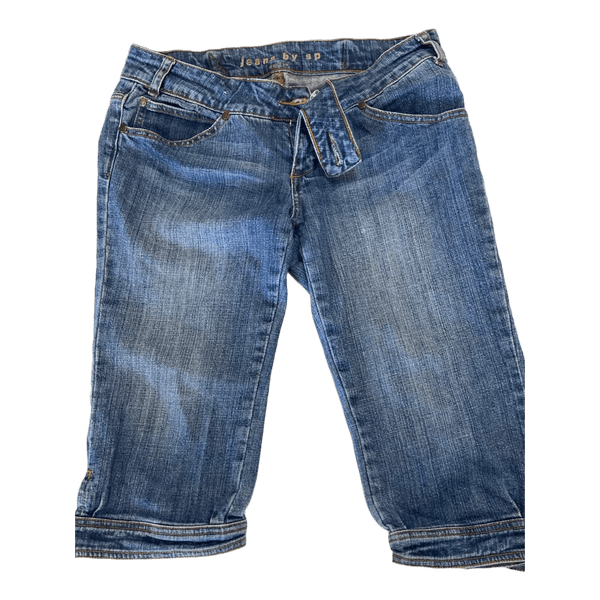 Blue denim capri pants