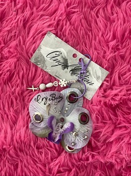 Homemade Cry baby flower keychain