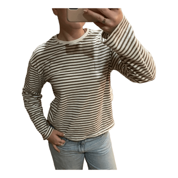 Stribet langærmet Pieces bluse