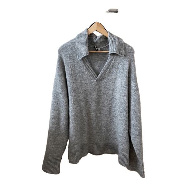 Grey polo neck sweater