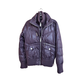 Purple puffer jacket