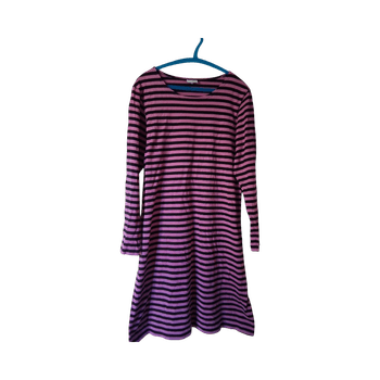 Raidallinen pitkähihainen marimekon yöpaita L