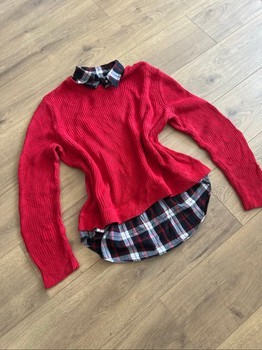 Ralph Lauren Red knit layered sweater