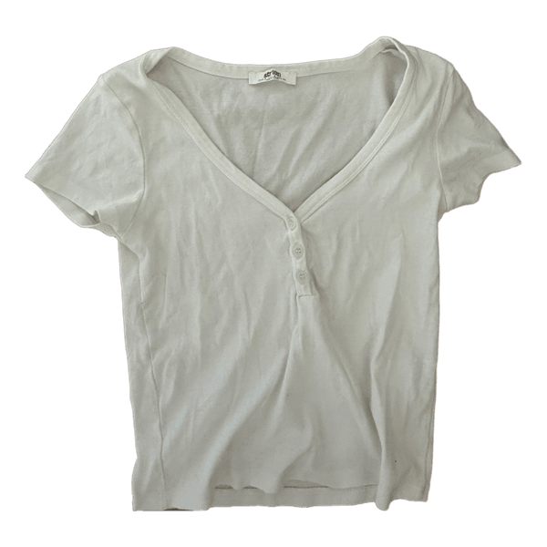 Hvid t-shirt med knapper