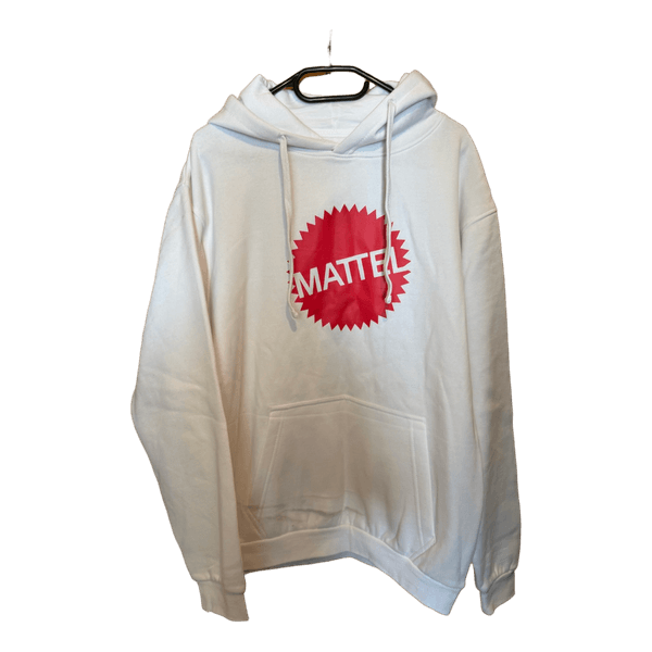 White Mattel logo hoodie size L