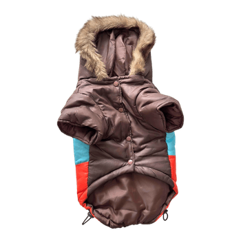Brown dog puffer jacket