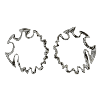 Silver wavy hoop earrings