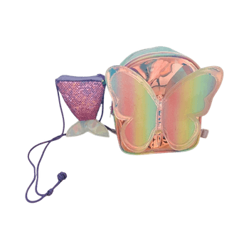 Butterfly backpack and mermaid tail crossbody bag