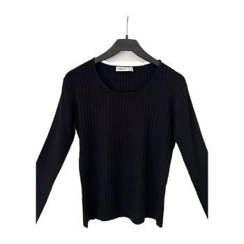 Ambiente Italy Black Viscose Knit Sweater, Size S