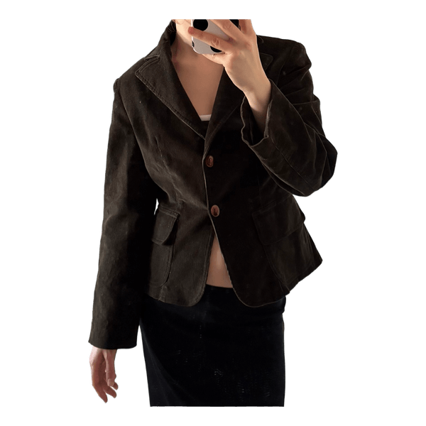 Mørkebrun fløjlsblazer