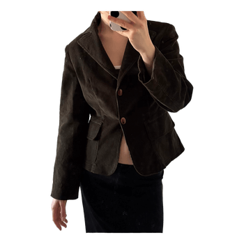 Mørkebrun fløjlsblazer