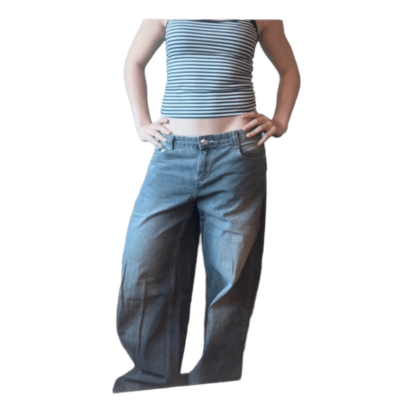 Bershka grå wide leg jeans