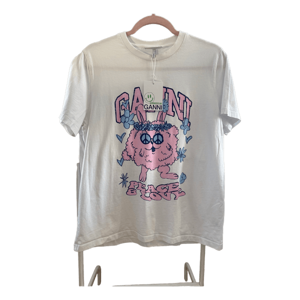 Ganni graphic print t-shirt size M stylish premium