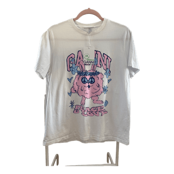 Ganni graphic print t-shirt size M stylish premium