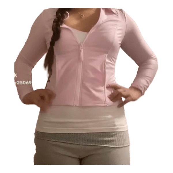 Babypink vetoketjullinen takki