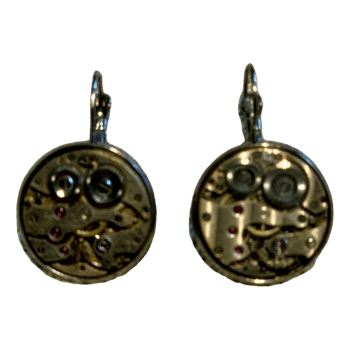 Watch movement earrings
