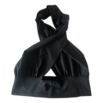 Black halter crop top