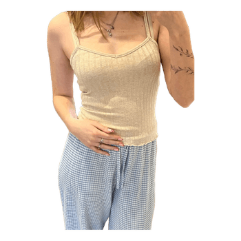 White ribbed camisole