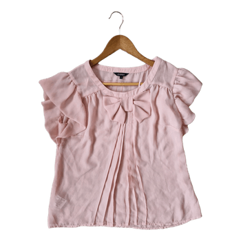 Papaya pink bow blouse