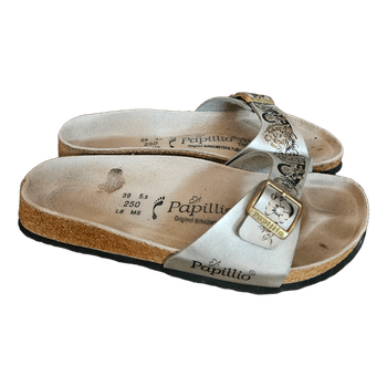 Papillio metallic floral sandalsBirkenstock Papillio sandals 39 women boho minimalist comfort casual summer leather buckle