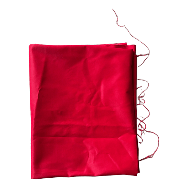 Sturdy red fabric piece (gabardine / trench coat style material)