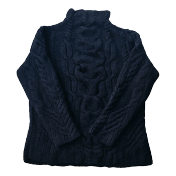 Aran Môr Ireland 100% Merinovilla Palmikkoneule - Tummansininen - XS/S