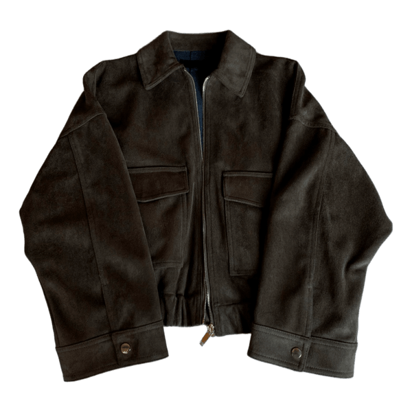 Khaki suede effect jacket