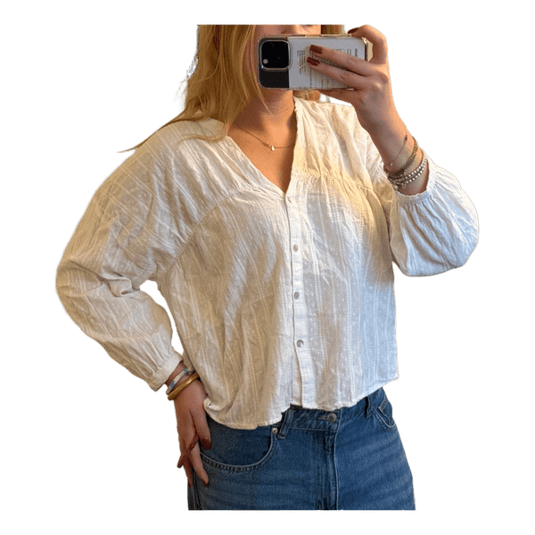 Zara white textured blouse
