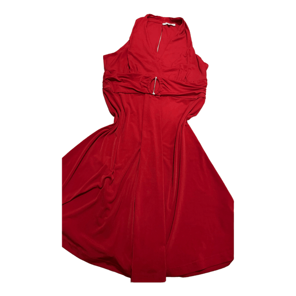 Red sleeveless dress