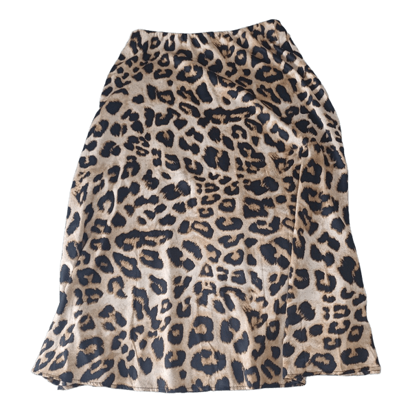 Leopard print midi skirt