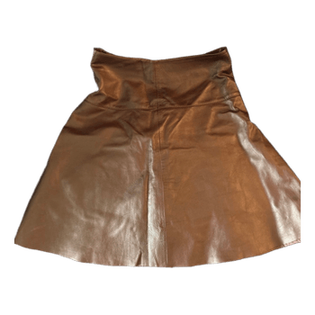 Brown leather skirt