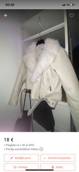 Cream faux leather jacket