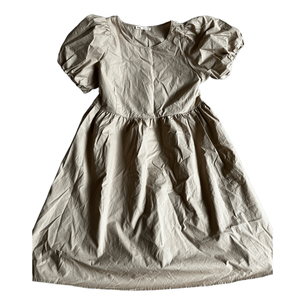 Beige puff sleeve dress