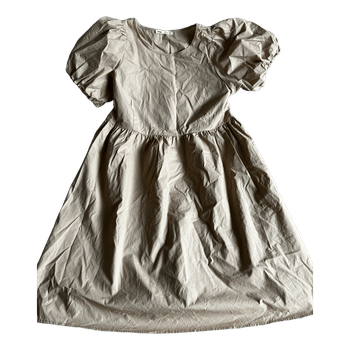 Beige puff sleeve dress