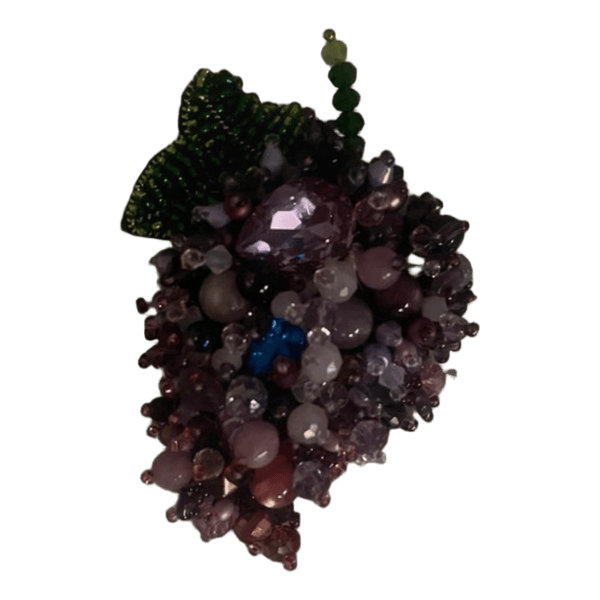 Beaded grape brooch