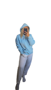 Vaaleansininen oversized huppari