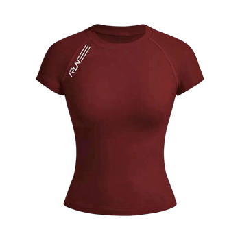 Run= burgundy sports top