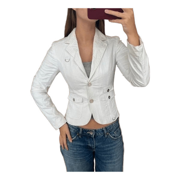 Hvid vintage figursyet blazer