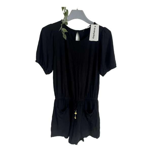 Black shell charm playsuit