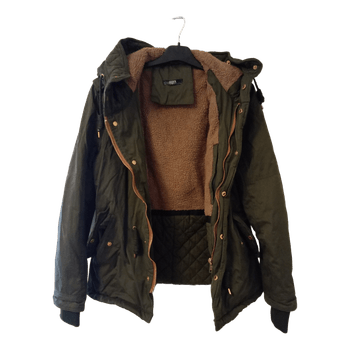 Green hooded winter jacket