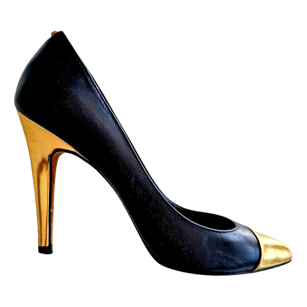 Ted Baker leather golden black heels